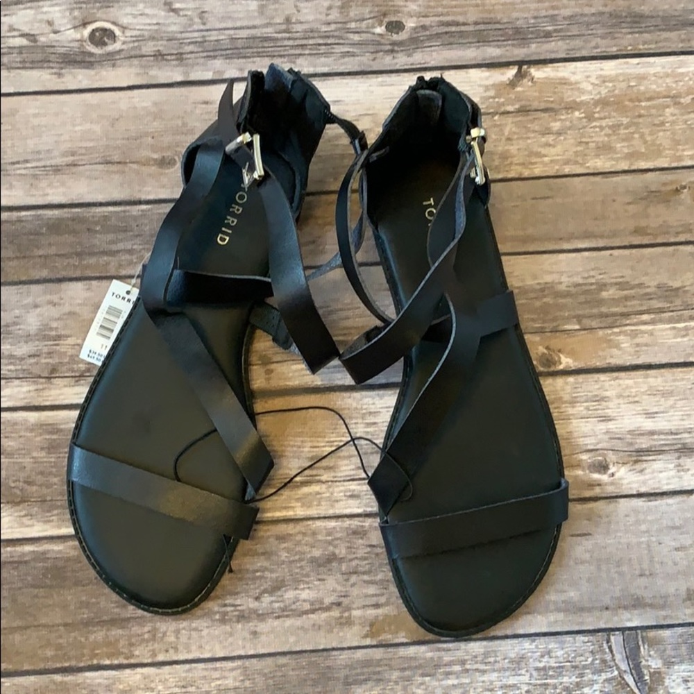 Torrid black sandals size 11